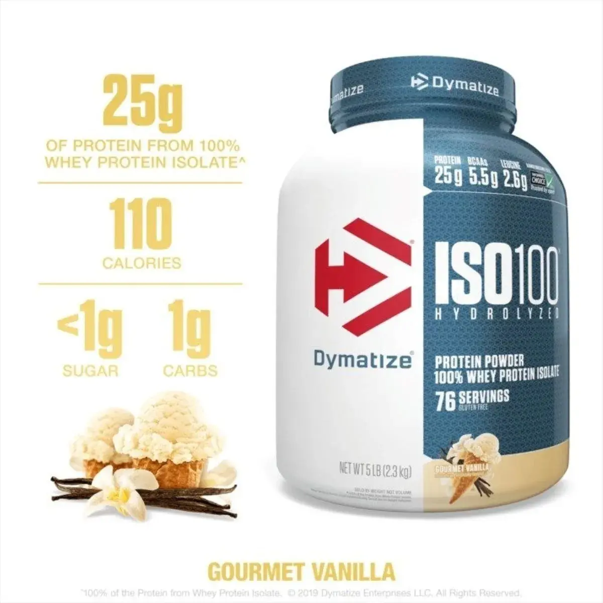 Proteina De Suero En Polvo Dymatize Iso 100 Vainilla Gourmet X5lb - Image 3